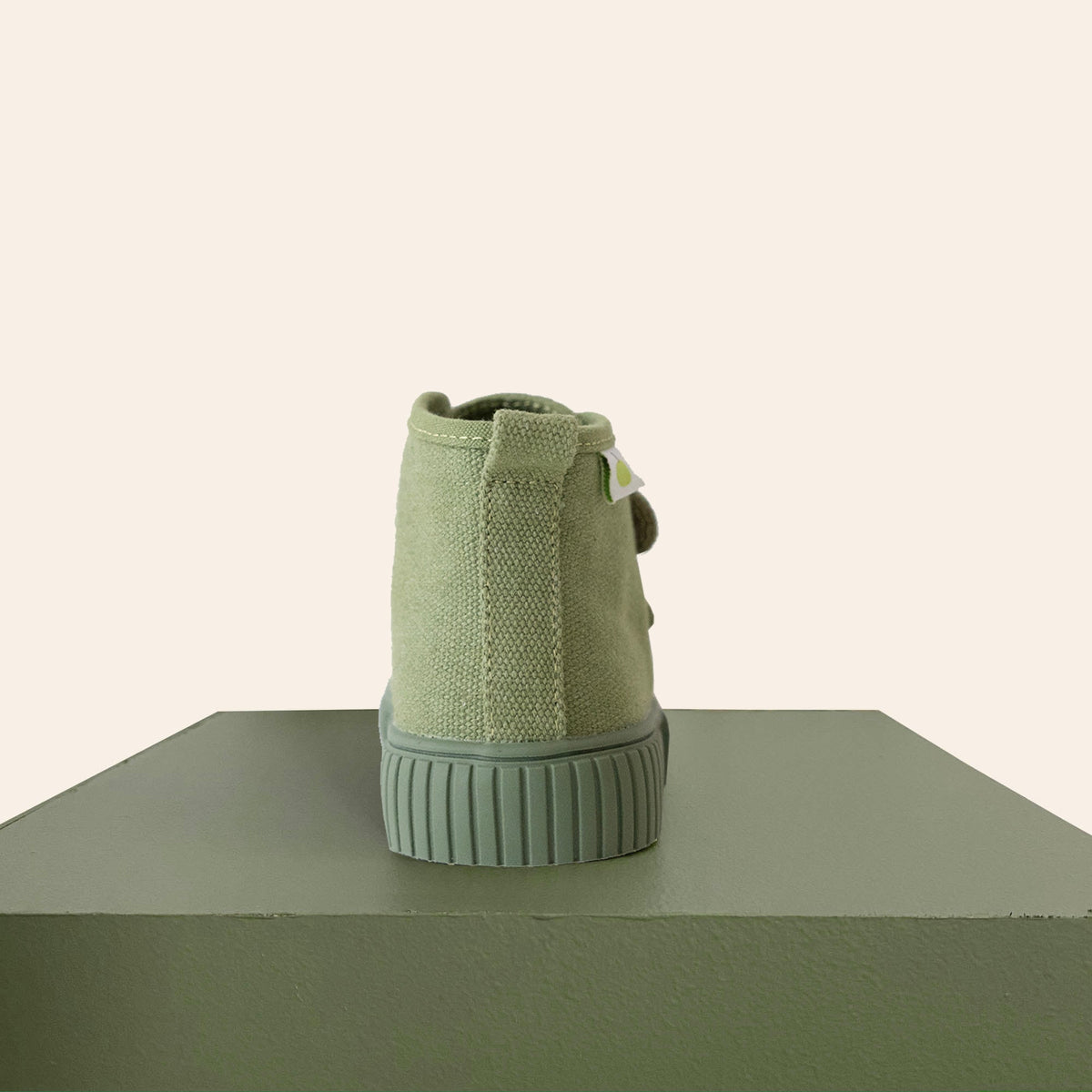 Organic Cotton High Top Sneaker - Khaki