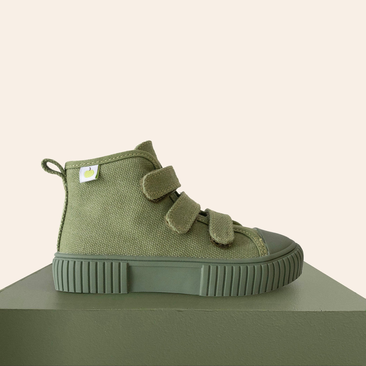 Organic Cotton High Top Sneaker - Khaki